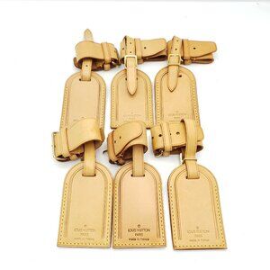 100% Authentic 1 Louis Vuitton Tan Luggage Tags ,Name Tags,Bag Decoration 010426